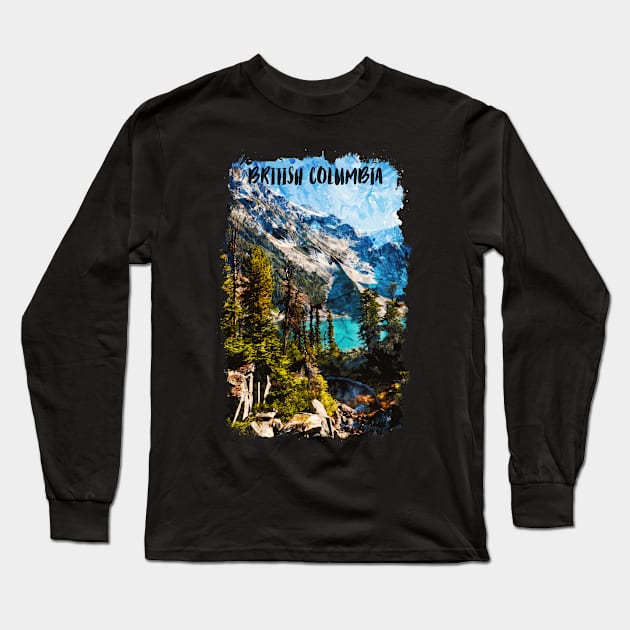 British Columbia Canada city watercolor Long Sleeve T-Shirt by NeedsFulfilled